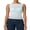 Sky Blue, variant on Nygoyerh Women's Tank Tops Sheer Mesh Vest Sleeveless Crew Neck Solid Color Crop Tops Slim Fit Ruched Vest Trend Clothes