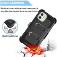 thumbnail image 3 of Apple iPhone 12 Pro Max Case, 6.7" Phone 12 Pro Max Clip Belt Holster, Takfox Shockproof Swivel Defender Heavy Duty Armor Protective Cases & 2 PCS Screen Protector with Kickstand Rugged Cover, Black, 3 of 7