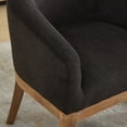 thumbnail image 6 of Mid Century Modern Upholstered Dining Chair with Arms, Farmhouse Linen Barrel Chair for Kitchen & Dining Room, Solid Rubberwood Frame Accent Chair, Single Pack, 6 of 8