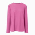 thumbnail image 5 of Towmus Women Long Sleeve T Shirts Crewneck Fall Breathable Casual Tunic Tops Solid Color Basics Tees, 5 of 5
