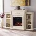 thumbnail image 3 of Bowery Hill Traditional Wood Electric Fireplace with Bookcases in Ivory, 3 of 15