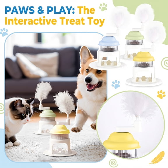 New Pet Slow Feeder Puzzle Toy Ice Shaver Rotating Treat Dispenser for Dogs Cats Interactive Self-Play Food Maze for Boredom Relief