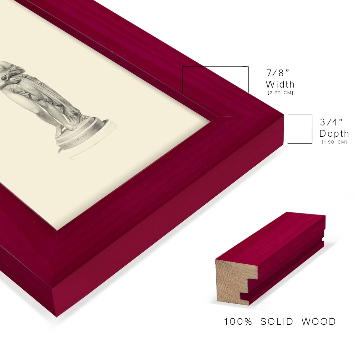 Classical Statuary I -Framed Print w/glass-Cherry Red