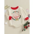 thumbnail image 3 of Bslissey Baby Boys Girls Christmas Sweatshirt Romper 3M 6M 12M 18M 24M Long Sleeve Letter Print Onesie Bodysuit Infant Casual Jumpsuit Toddler Cute Daily Clothes, 3 of 8