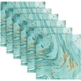 thumbnail image 6 of Coolnut Soft Reusable Satin Table Decorative Napkins, 20x20InX6 PCSTurquoise Marble Texture, Family Dinner Wedding Banquet, Cocktail Party, Kitchen, Birthday Party Washcloth Gift, 6 of 7