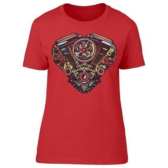 Mechanical Style Heart T-Shirt Women -Image by Shutterstock, Female Small
