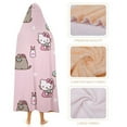 thumbnail image 4 of Hello Kitty Blanket Hoodie, Wearable Blanket, Cloak Hooded Throw Blanket, Soft Warm Fluffy Blankets for Bed Couch Sofa, 4 of 8