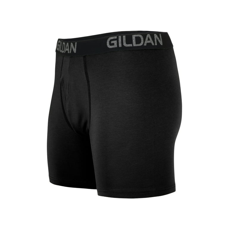 Gildan Men's Cotton Stretch Regular Leg Boxer Briefs, 5-Pack, Sizes S-2XL,  6 Inseam 
