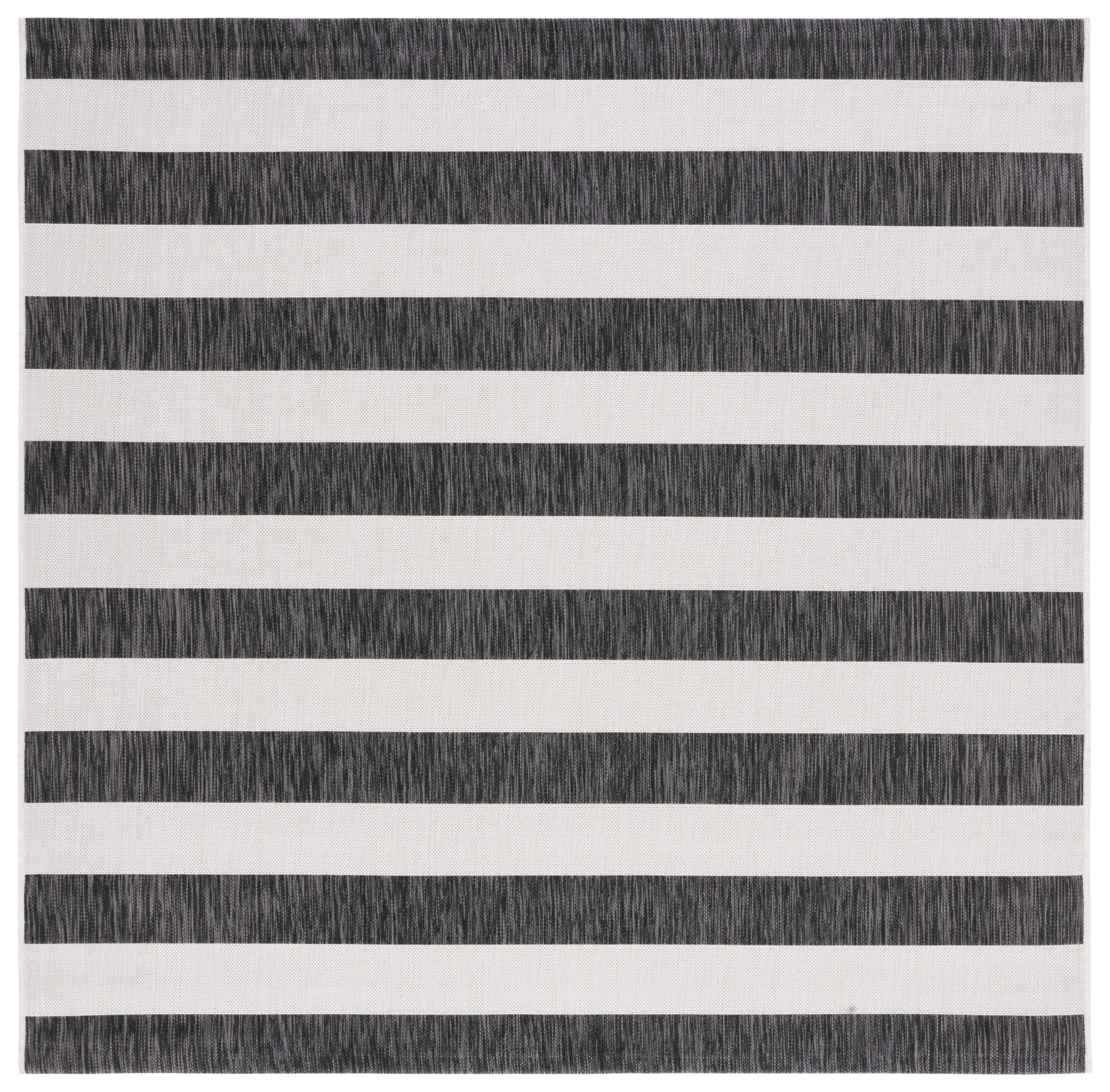 Safavieh Courtyard Earl Striped Indoor/Outdoor Area Rug, Ivory/Black, 4' x 4' Square