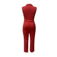 thumbnail image 4 of SELONE Dressy Jumpsuits for Women Casual Summer Suspender Pants Sleeveless Ladies Travel Comfortable 2023 Vacation Fancy Jumpsuits for Women Jumpers and Rompers Casual Buttons Solid Color Red XXXL, 4 of 5