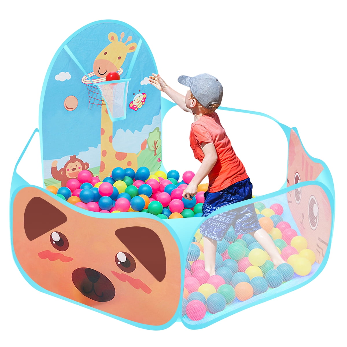 Pop-Up Ball Pit 50 Colorful Balls, Easy Setup & Storage