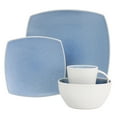 thumbnail image 2 of GBS 16 Piece Soho Lounge Reactive Glaze Stoneware Dinnerware Set in Light Blue, 2 of 3