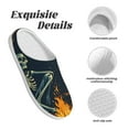 thumbnail image 5 of Daiia Moonlit Skeleton Campfire Print Women’s Fuzzy Slippers Memory Foam Lightweight House Shoes Cozy Loafer Flannel House Shoes-40/41, 5 of 7