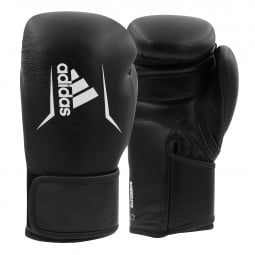 Adidas Speed 175 Genuine Leather Boxing and Kickboxing Gloves- 14oz, Black/White