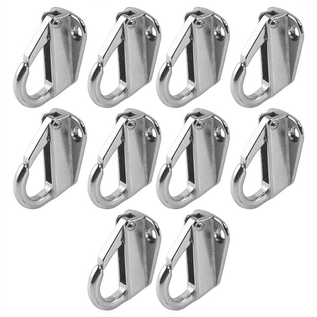 Marine Boat Fender Hooks Stainless Steel Spring Snap Type Fender Fending Hook Hanger 10 Pcs