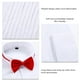 thumbnail image 4 of Camisa de esmoquin para boda, cuello con punta de ala y pajarita, camisa plisada, gemelos, Top regular de manga larga para hombres, 4 of 5