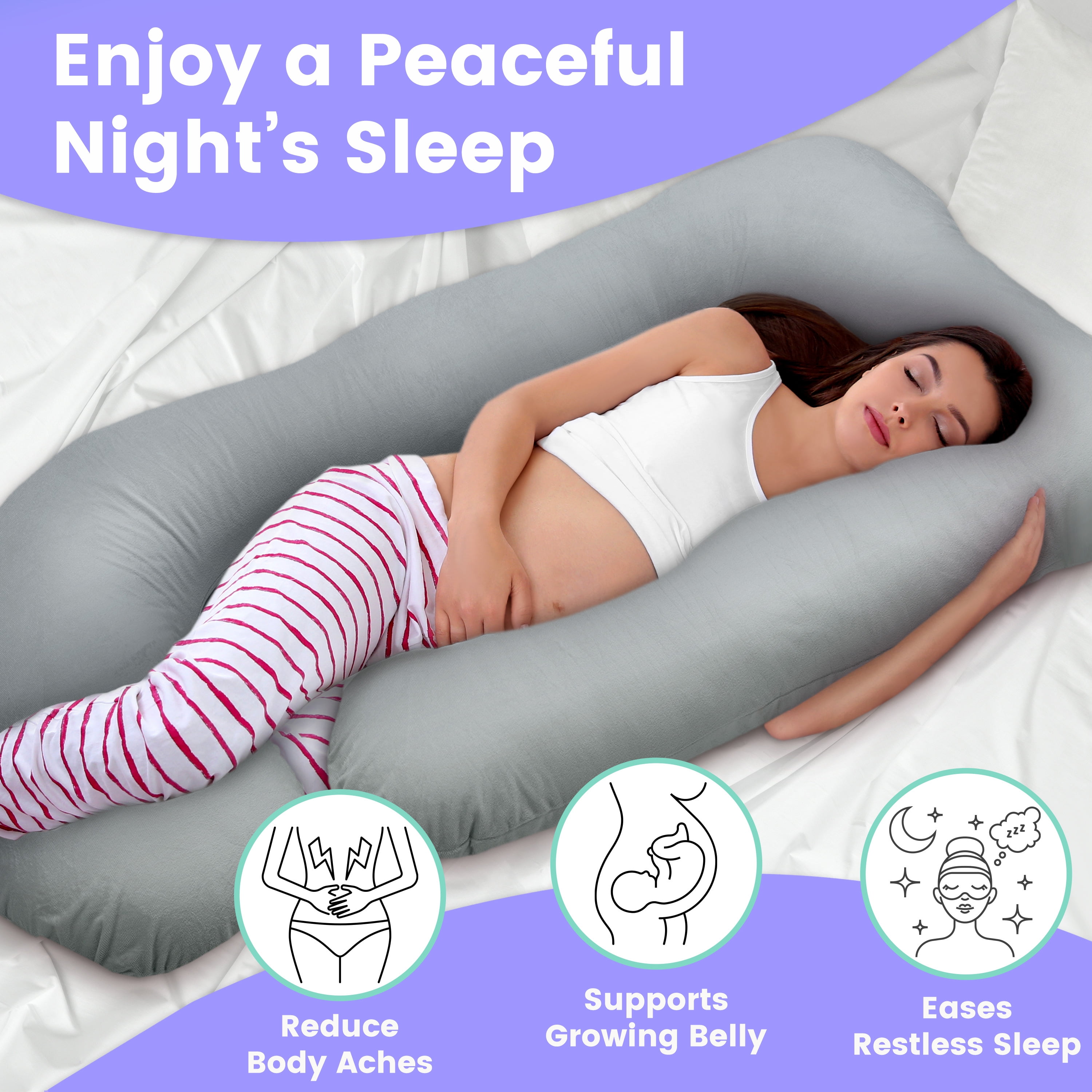 1set Animal World Printed Multifunctional Waist Support Side Sleeping  Pregnancy Pillow, Suitable For Back, Leg, Belly, Buttock, With Connection,  The Distance Between Pillows Can Be Adjusted Flexibly. The 30-degree Buffer  Slope Design