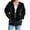 Black, variant on FAHXNVB Women's Velour Hooded Jacket Long Sleeve Full Zip Outerwear Solid Color Casual Soft Warm Velvet Jacket with Side Pockets