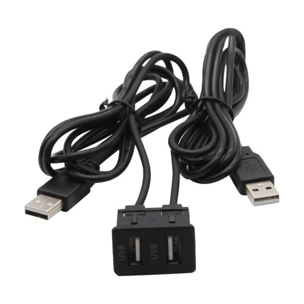 Extensor USB de Montaje Empotrado para Salpicadero de Coche, Reemplazo de Panel de Puerto USB, Accesorios de Coche, Extensor USB para Barcos Y Coches Puerto USB doble