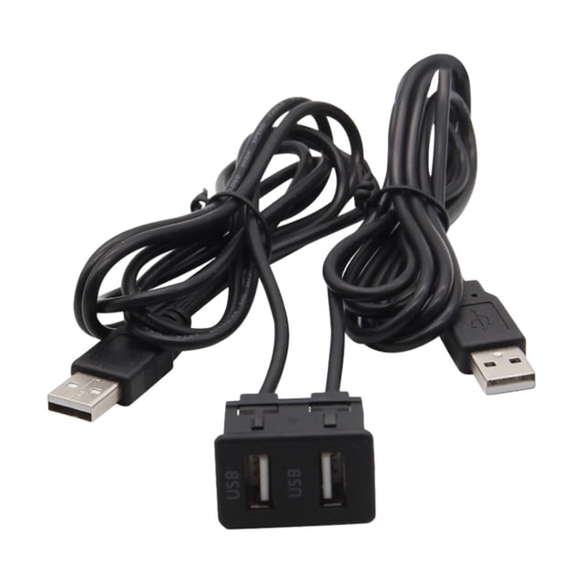 Extensor USB de montaje empotrado para salpicadero de coche, Panel de puerto USB, adaptador, extensor USB para Puerto USB doble