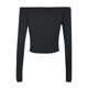 thumbnail image 3 of MHFRRA Camiseta Básica Elástica de Manga Larga con Hombros descubiertos y Cuello Redondo para Uso Informal y Diario. Negro, 3 of 3