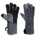 thumbnail image 1 of Guantes de barbacoa, guantes protectores de cuero para barbacoa, guantes para horno, perfectos para parrilla, barbacoa, cocina, horno, chimenea, 1 of 4
