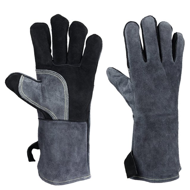 Guantes de barbacoa, guantes protectores de cuero para barbacoa, guantes para horno, perfectos para parrilla, barbacoa, cocina, horno, chimenea