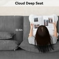 thumbnail image 3 of 89" Cloud Boneless Loveseat Sofa Couch, Deep Seat 2-Seater Comfy Chenille Grey Couch with Lumbar Pillows, Modern Compressed Living Room Sofa, 3 of 7