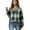 Dark Green, variant on Women's Casual Shirts Long Sleeve Tops Button Up V Neck Loose Knit Fall Favorites For Women with Large Plaid Print Waffle Henley Shirt, Autumn Winter Fashion Comfortable Blouse,Dark Green,L