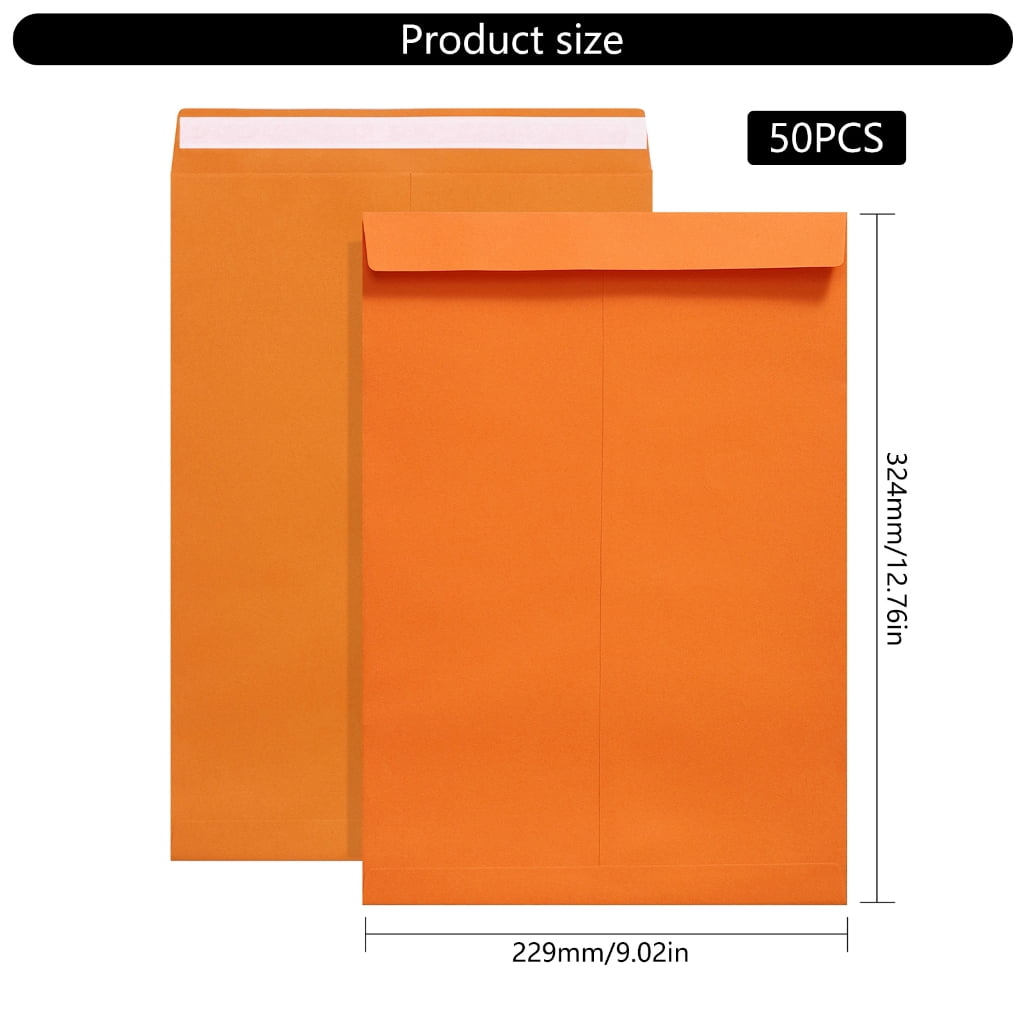 MOMOJIA 50Pcs Envelopes 12.7x9Inch Colorful Mailing Envelope Document Organiser Bag with Adhesive Closure for Office