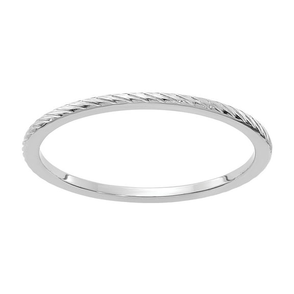 Stackable Expressions 10 Karat White Gold 1.2mm Twisted Wire Pattern Band