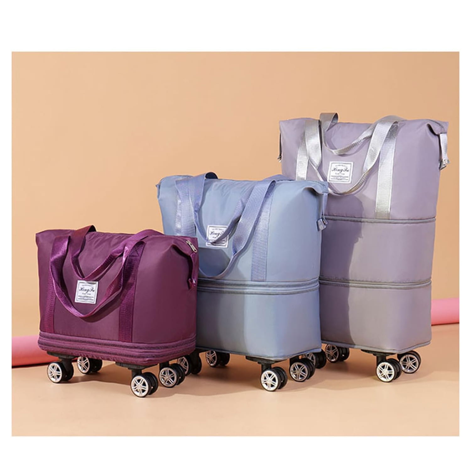 Kulken Travel Bag With Wheels - 2025 New Large Capacity Travel Bag - Universal Wheel Removable Gray