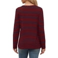 thumbnail image 6 of Women's Tops Long Sleeve Under $10 Casual Long Sleeve Print Ladies Round Neck Blouse, 6 of 9