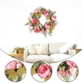 thumbnail image 7 of HongHeng Lighted Peony Wreath Rose Floral Twig Wreath 15 Inch Handmade Vintage Artificial Flowers Garland Front Door Wreath Beautiful Silk for Spring and Summer Wreath Display, 7 of 7