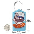 thumbnail image 2 of Rocae Sushi Salmon Surfing for Leather Luggage Baggage Tags ID Label Privacy Cover ID Label with Stainless Steel Loop and Address Card, 2 of 5