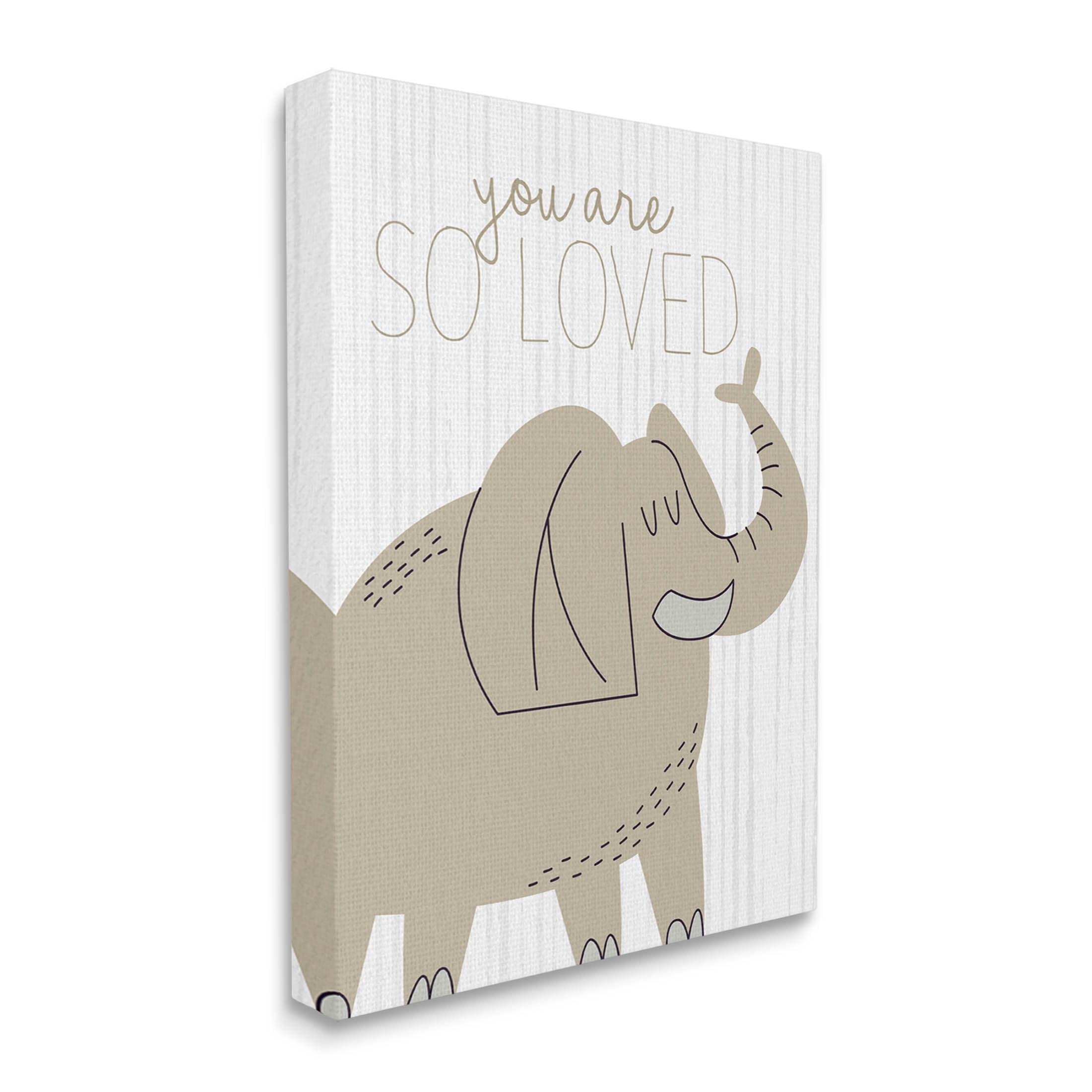 Stupell Industries You Are So Loved Elephant Graphic Art Gallery Wrapped Canvas Print Wall Art, Design by Kim Allen
