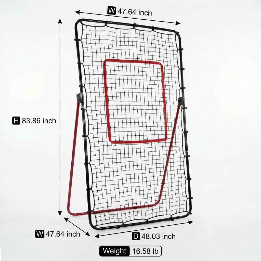 Adjustable Volleyball Rebounder Net 7x4 FT, High-Tension PE Netting, Portable Volleyball Training Equipment Practice with Angle Customization for Improving Volleying, Bumping, Spiking Skills