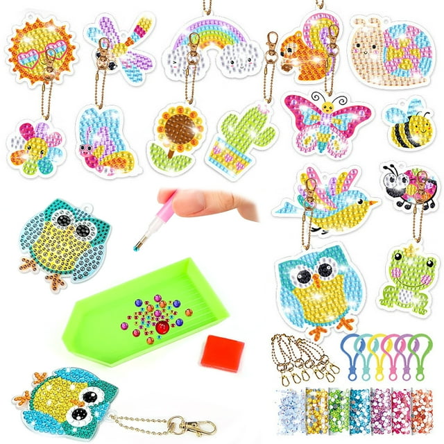 Diamond Art Kits, Easy DIY Decorative Ornaments for Children 8-12 Years, Non-Toxic Materials Perfect for Family Bonding Activities