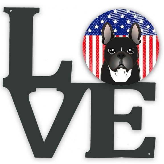 Carolines Treasures BB2157WALV American Flag and French Bulldog Metal Wall Artwork LOVE 12X12 multicolor