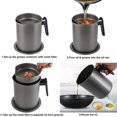 thumbnail image 3 of Contenedor de grasa de tocino DENGXMXG con malla fina 1.7L 6.8 Tazas color negro gris, 3 of 5
