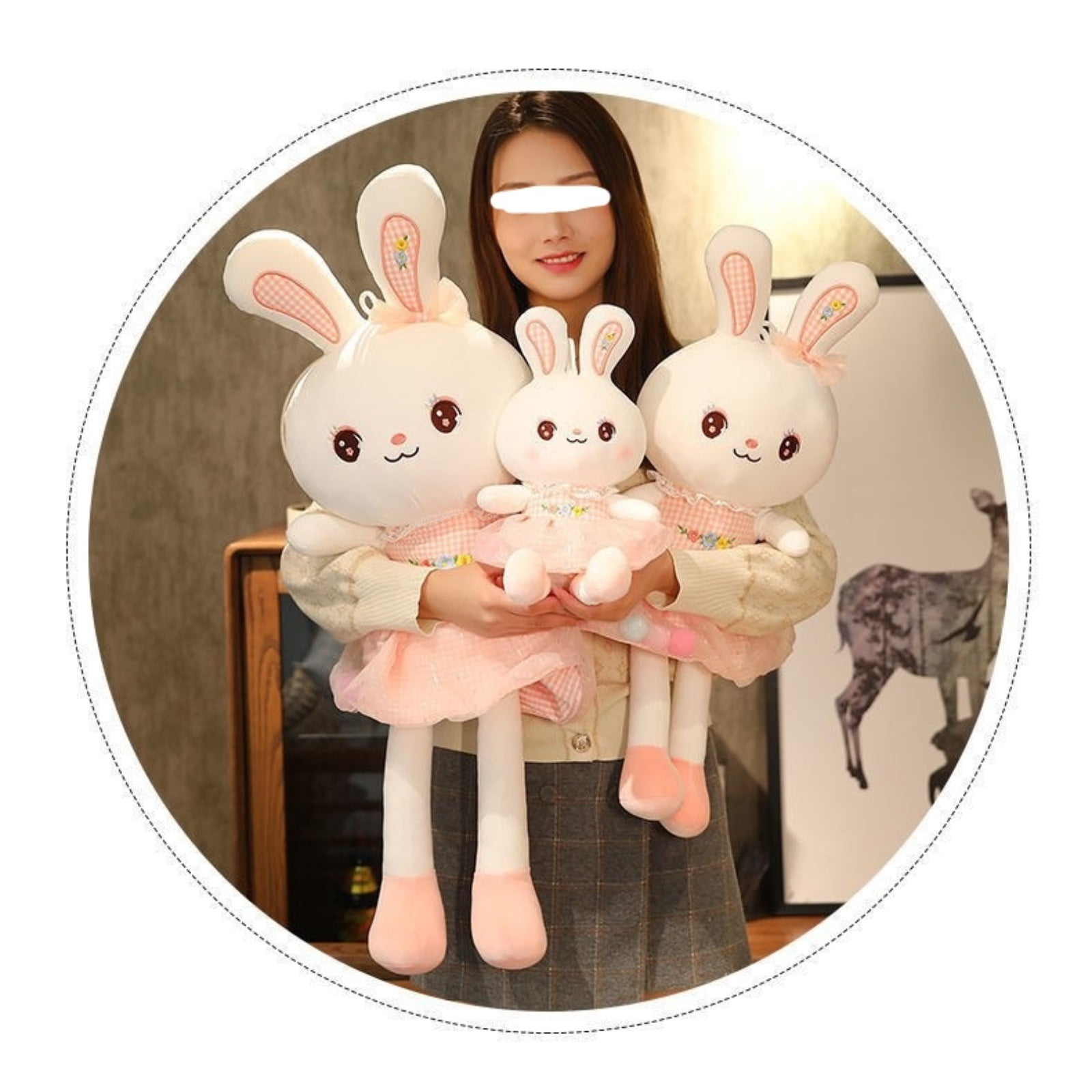 Cute Dress Bunny Plush Toy Soft Stuffed Rabbit Doll Gift Plush Animal Toy Decoration