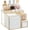 Clear XL, variant on Tempered Glass Face Towel Holder with 3 Drawers, Bathroom Vanity Organizer for Disposable Face Towels, Cotton Pads, Swabs and Skincare Tools