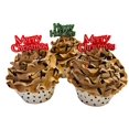 thumbnail image 1 of Fake Christmas Cupcakes Chocolate Red Green Prop Decoration Dezicakes Set of 3, 1 of 1