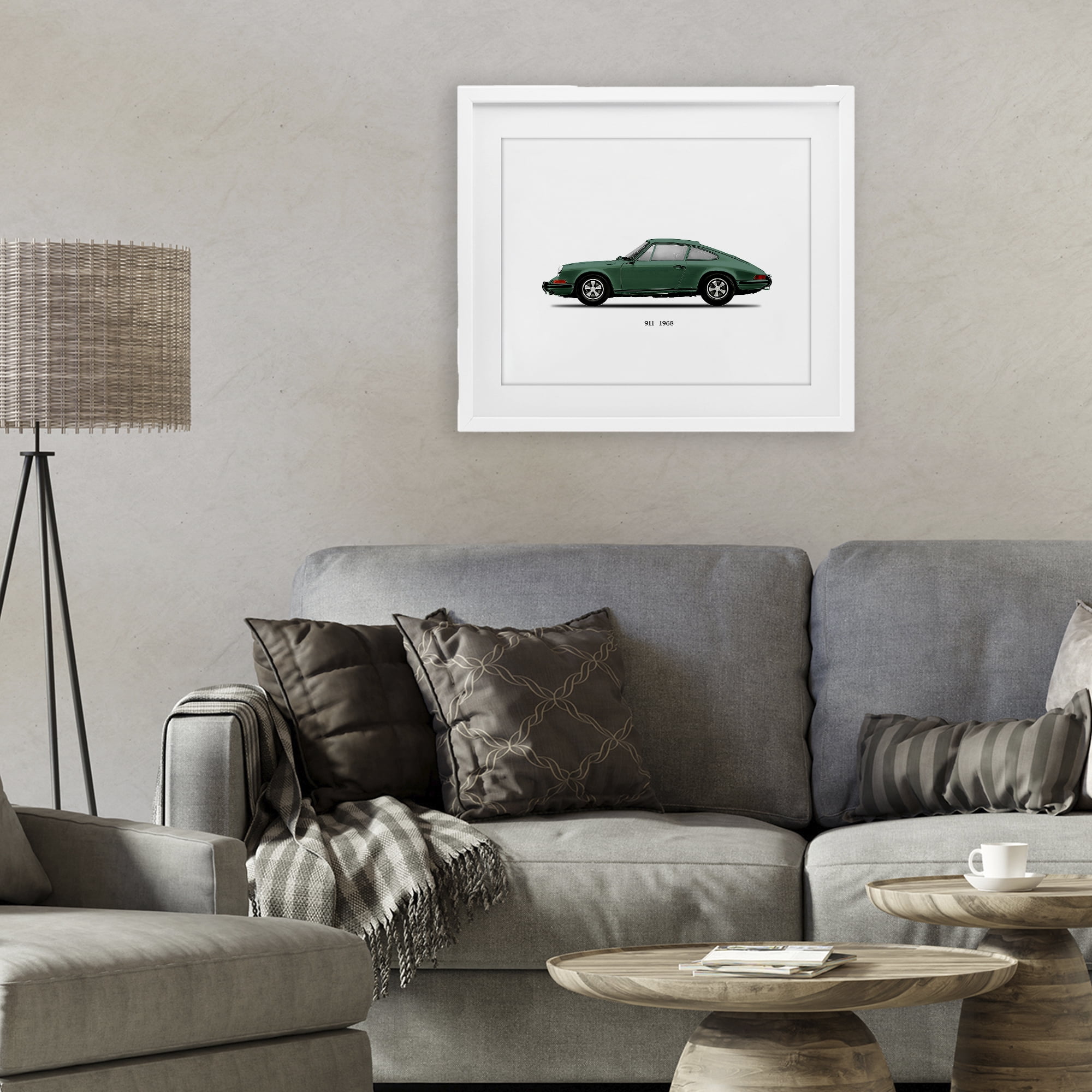 Stupell Industries Green Vintage Car Model White Framed Print Under Glass, design by Mark Rogan