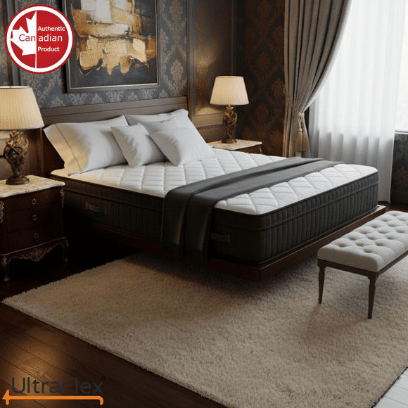 UltraFlex® Opulence 13" King Size Medium Firm Mattress – Canadian Pocket Coil Hybrid with Cooling Gel, Plush Euro-Top & Optimal Edge Support