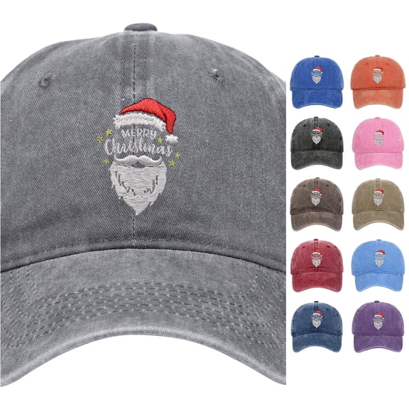 XIAOCHA Mens Embroidered Washed Baseball Cap Shapeable Brim Farm Ball Hat,Grey