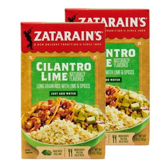 (2-Pack) Zatarain's Non-GMO Gluten Free Cilantro Lime Rice, 6.9 oz Box