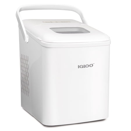 Igloo ICEB26HNWH 26-Pound Automatic Self-Cleaning Portable Countertop Ice Maker Machine With Handle, White