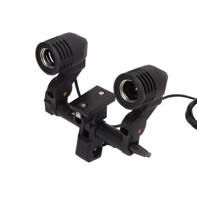 Bulb Double Head Photography Studio E27 Socket Bulb Holder Flash Umbrella Bracket