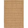 thumbnail image 3 of Unique Loom Outdoor Border Collection Area Rug - Checkered (2' 2" x 3' 1" Rectangle Light Brown), 3 of 7